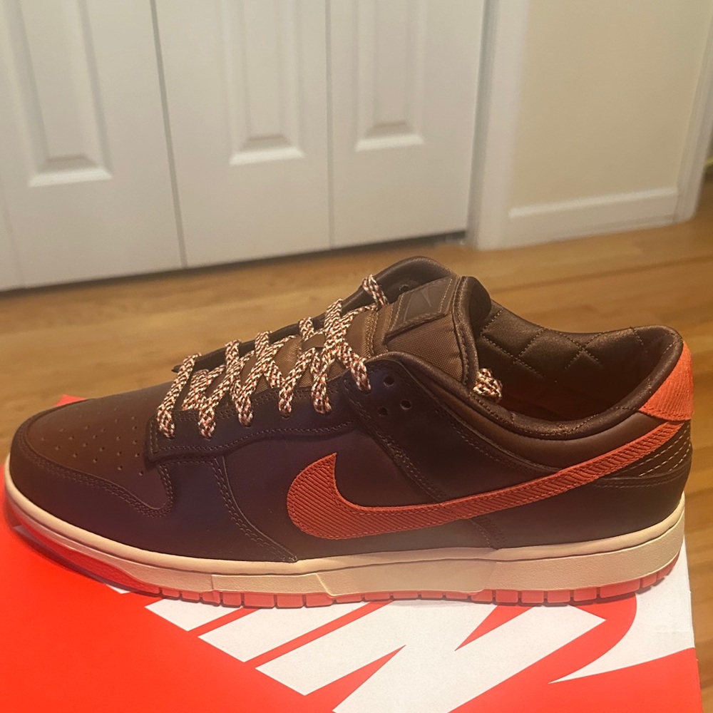 Nike Dunk Retro Men's Dark Brown and Orange Sneakers